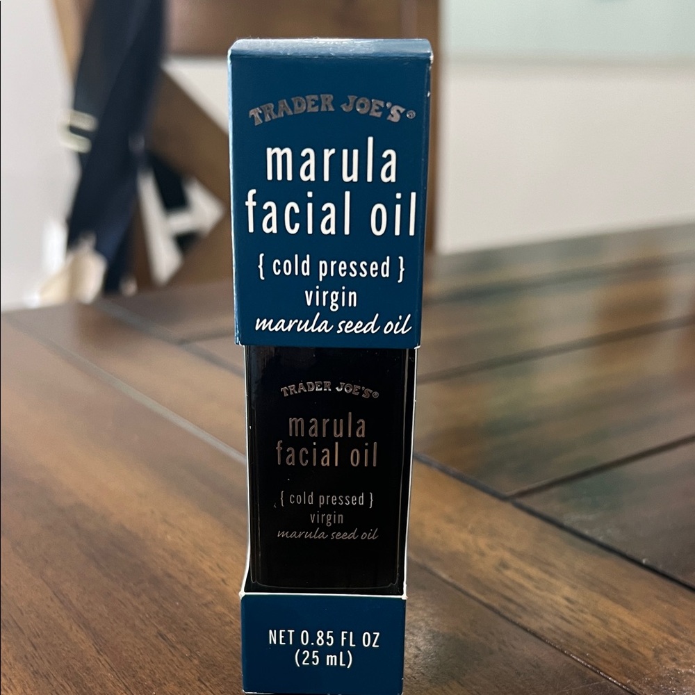 Trader Joe's Marula Facial Oil — Navy Box